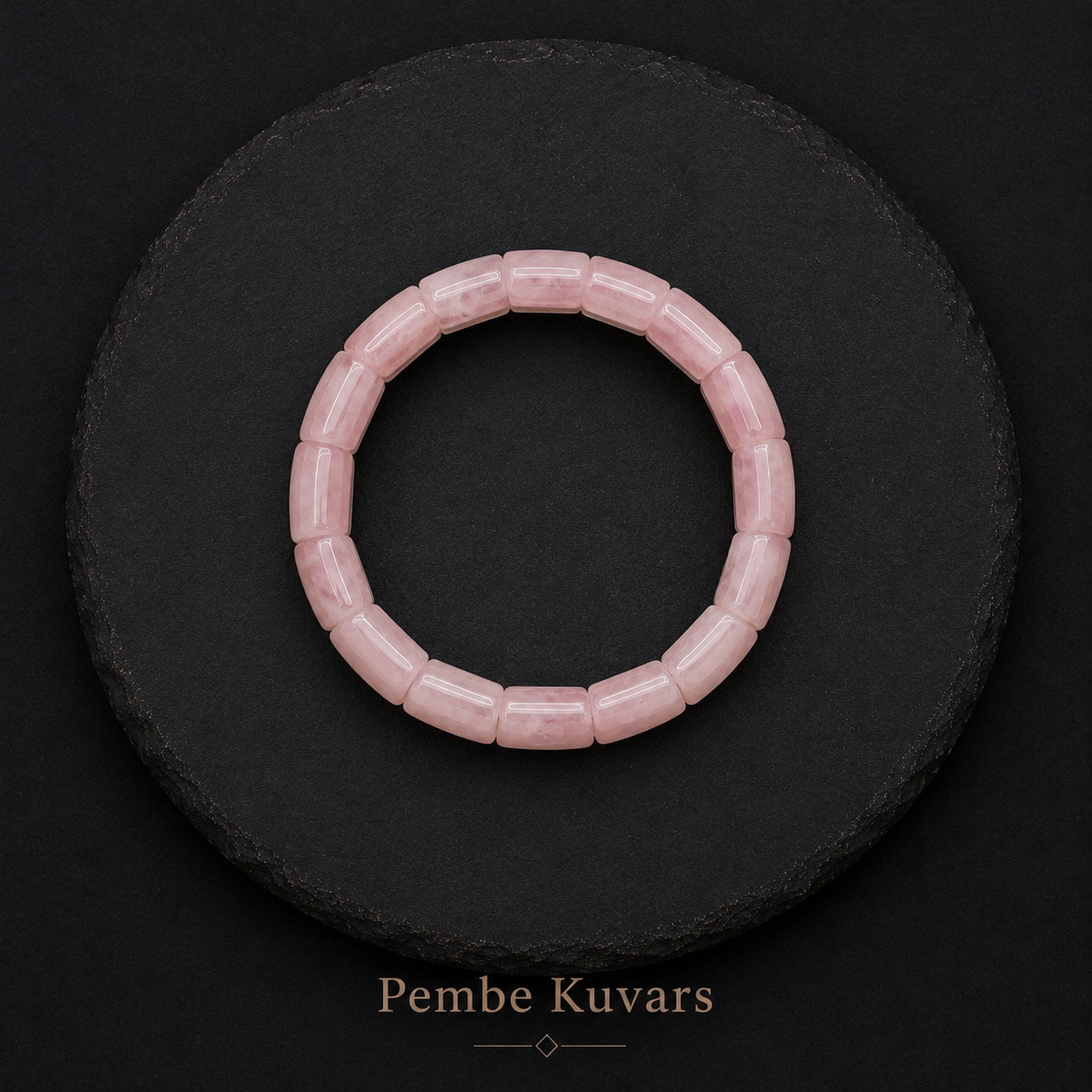 Bacvıa Doğal Taş Pembe Kuvars 15X13 MM Bileklik