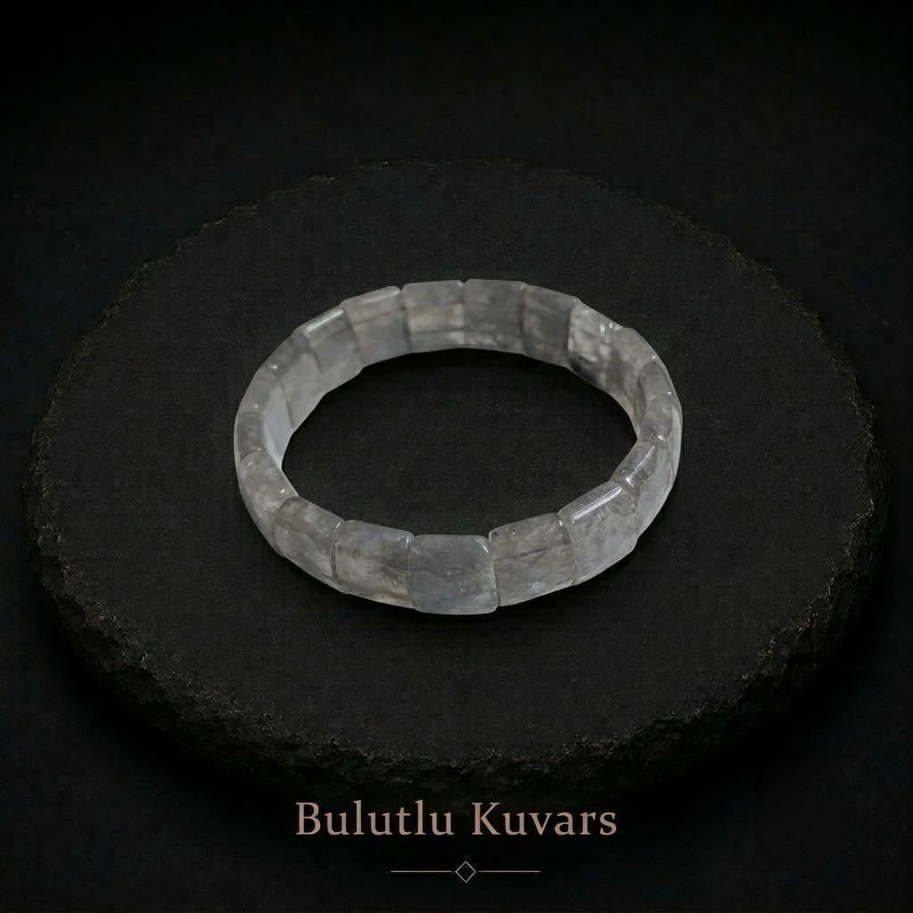 Bacvıa Doğal Taş Bulutlu Kuvars 15X13 MM Bileklik