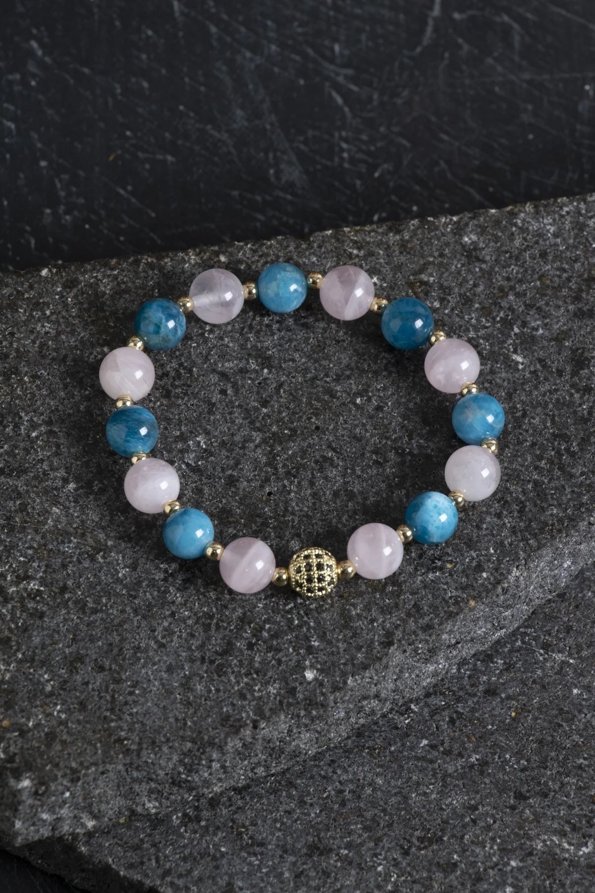 Apatit, Pembe Kuvars ve Hematit Bileklik