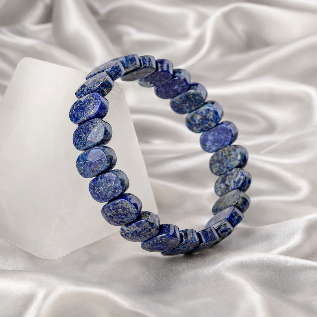 Lapis Lazuli Doğal Taş Geniş Kesim Bileklik