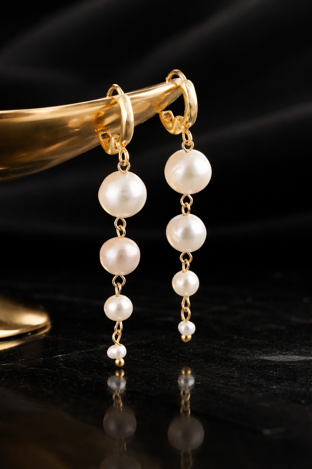 İnci doğal taş küpe