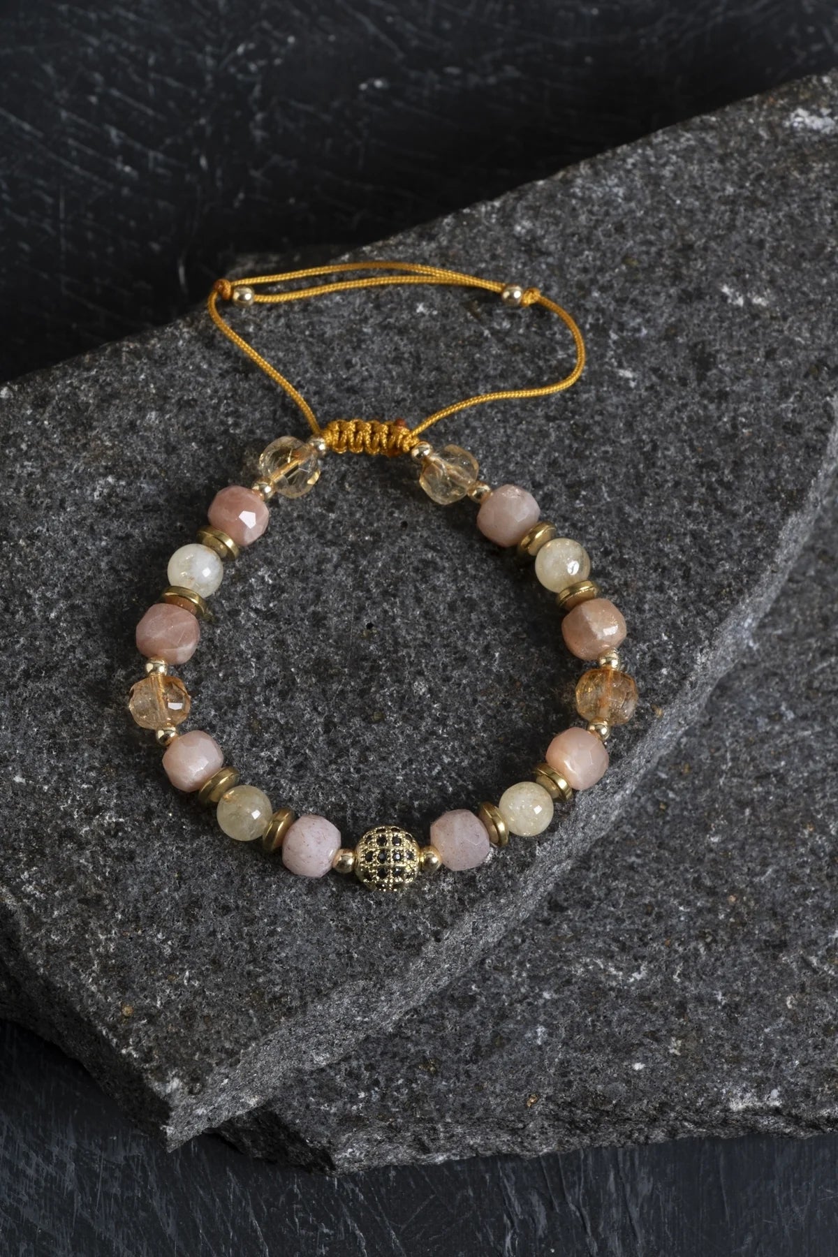 Sitrin ve Güneş Taşı Doğaltaş Bileklik