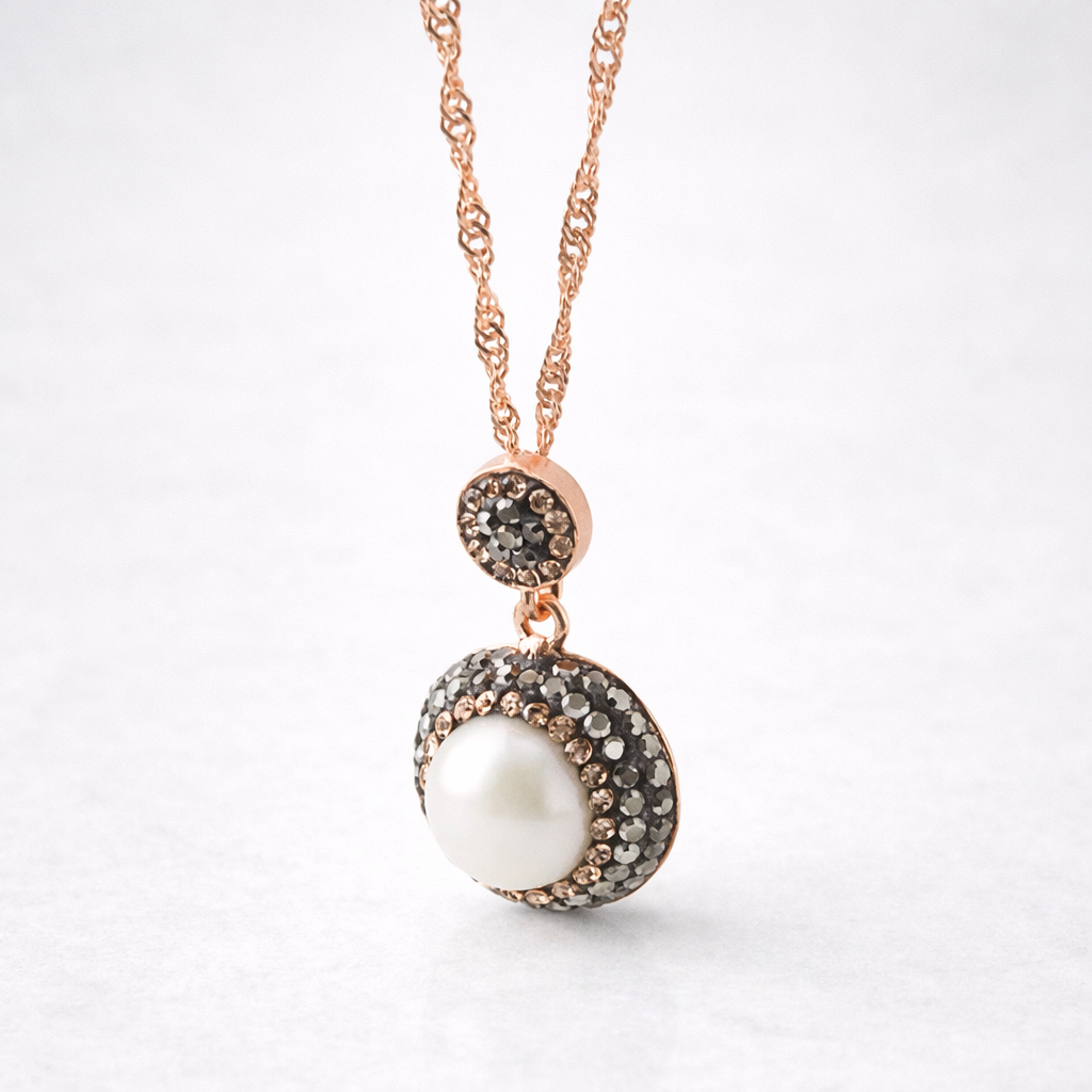 Sertifikalı Hakiki Orijinal İnci Yüzük-Küpe-Kolye Seti 925 Ayar Gümüş Takım