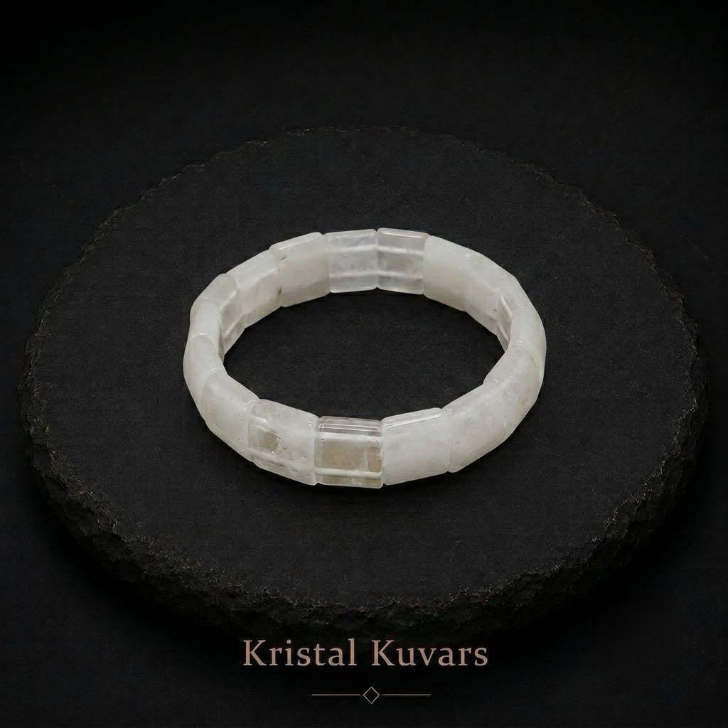 Bacvıa Doğal Taş Kristal Kuvars 15X13MM Bileklik
