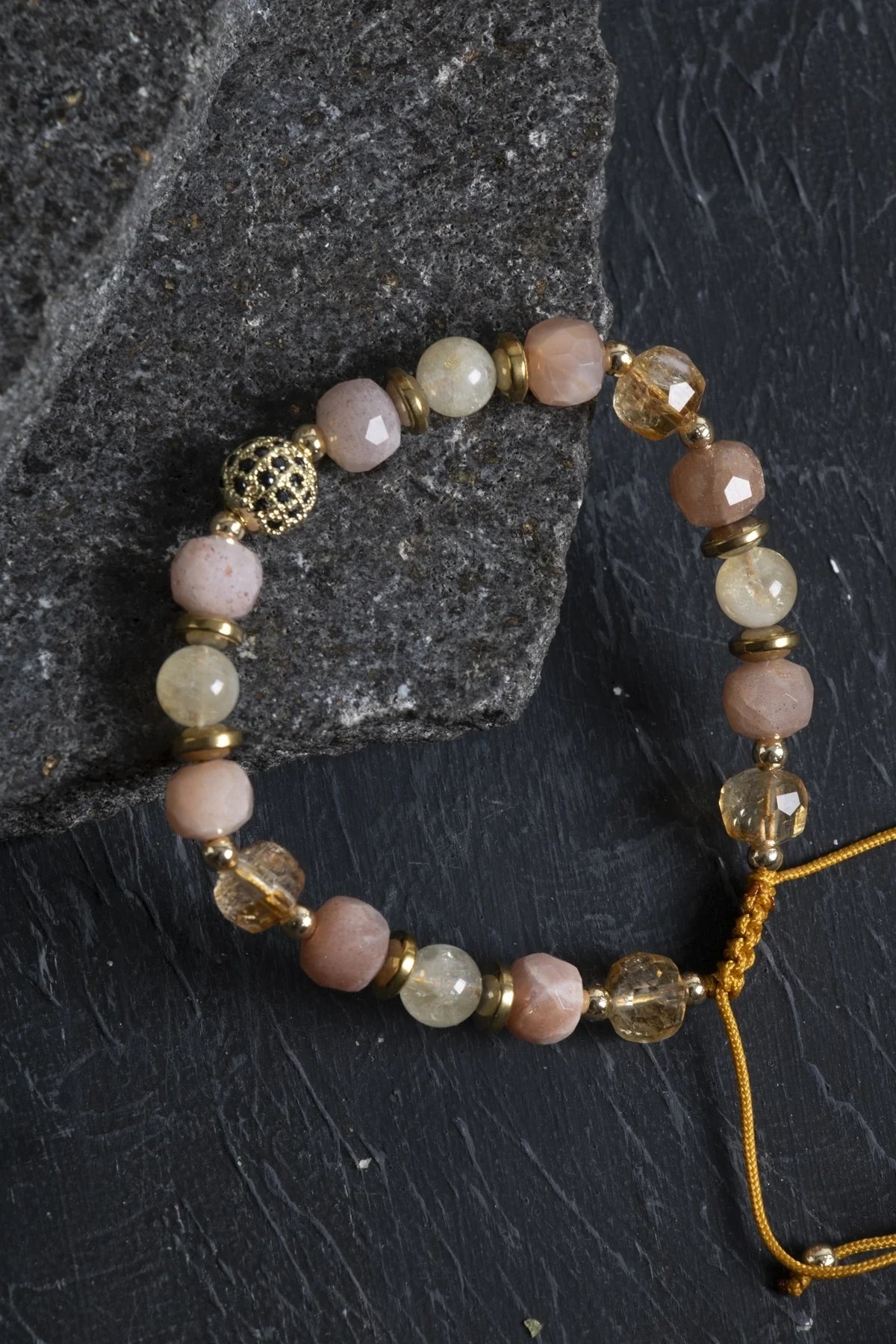 Sitrin ve Güneş Taşı Doğaltaş Bileklik