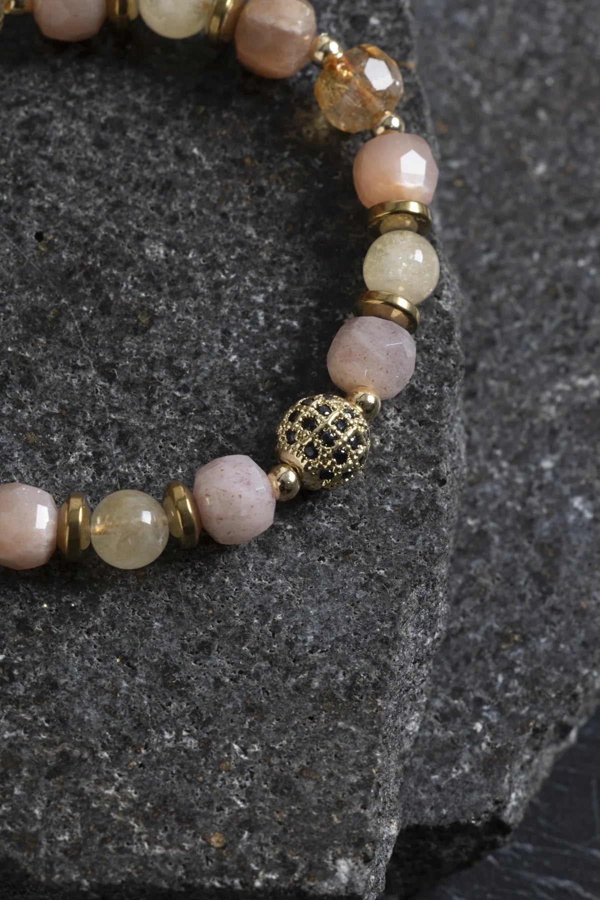 Sitrin ve Güneş Taşı Doğaltaş Bileklik