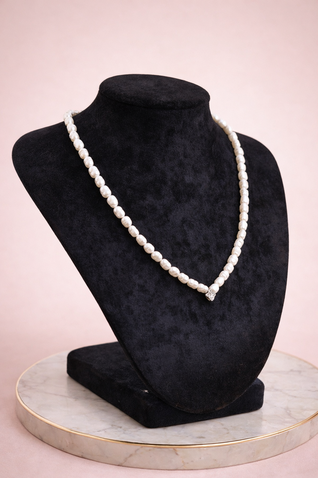 İnci Doğal Taş Gümüş Aparatlı (Yıldız Aparatlı) Kolye