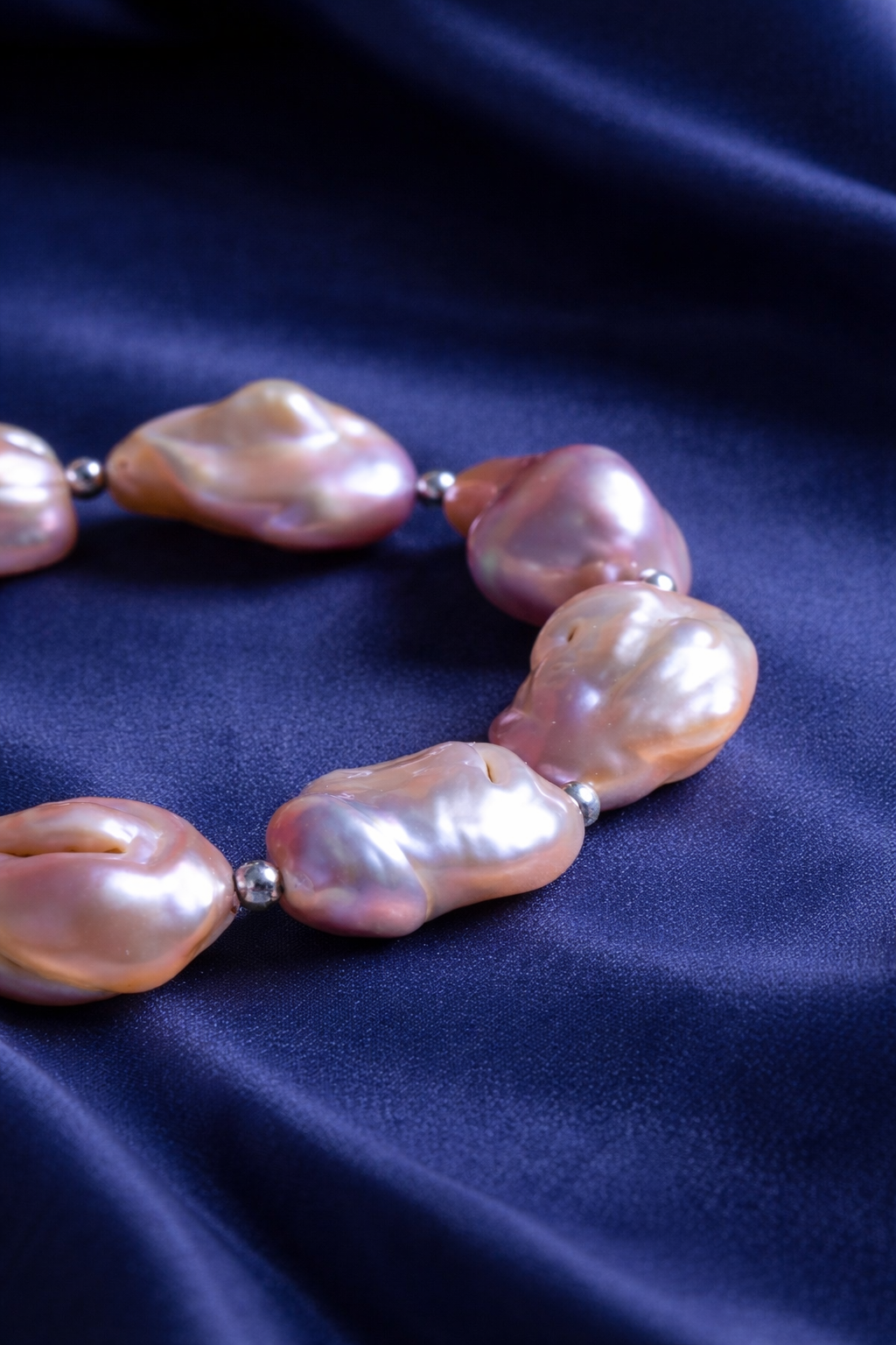 Barok İnci Gümüş Kapama Doğal Taş Bileklik