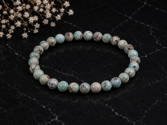 Bacvıa Doğal Taş 8 MM Küre Kesim Larimar Taşı Bileklik