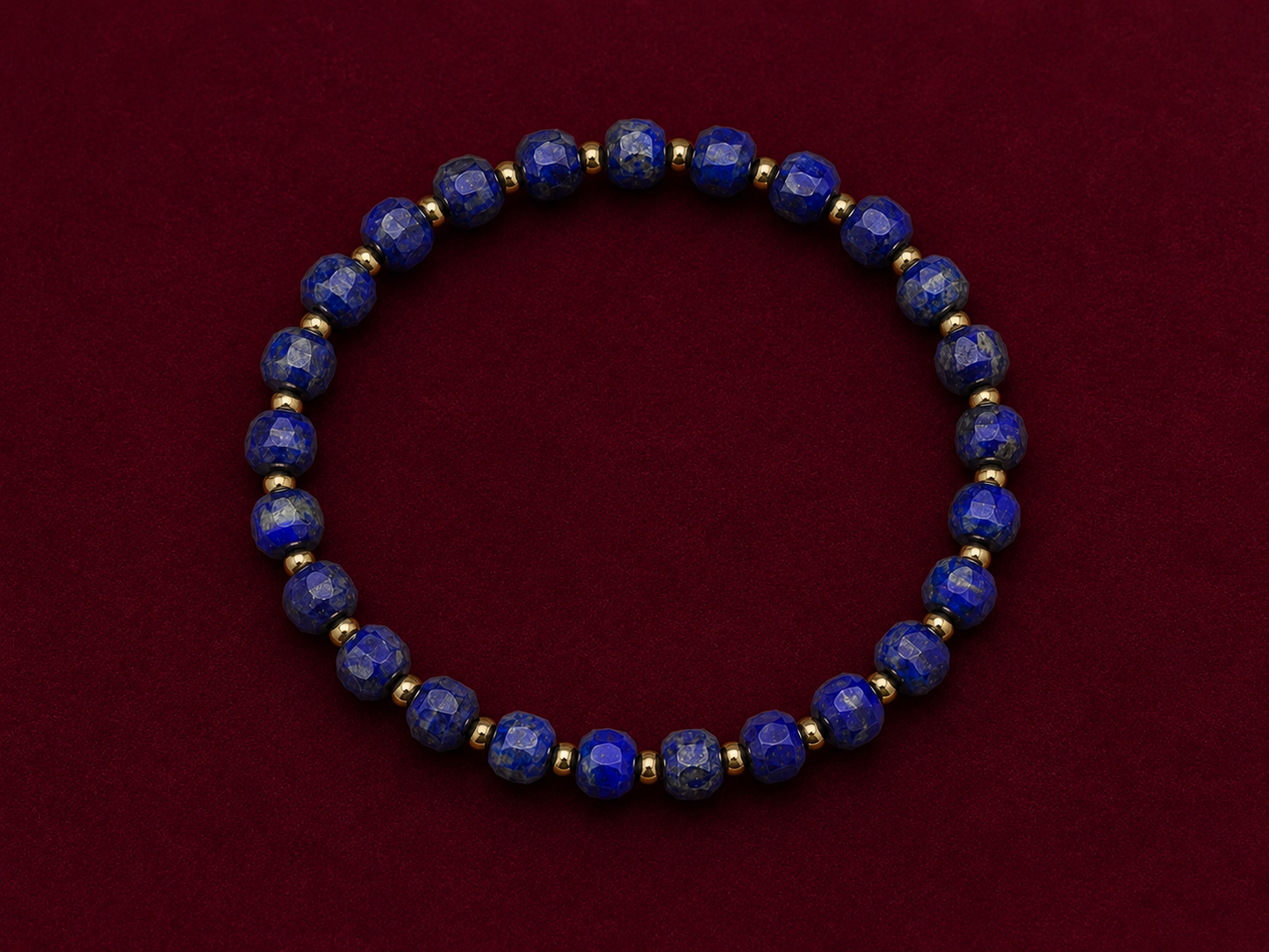Bacvıa Doğal Taş Sertifikalı 8X6 MM Faset Kesim Lapis Taşı Doğal Taş Bileklik