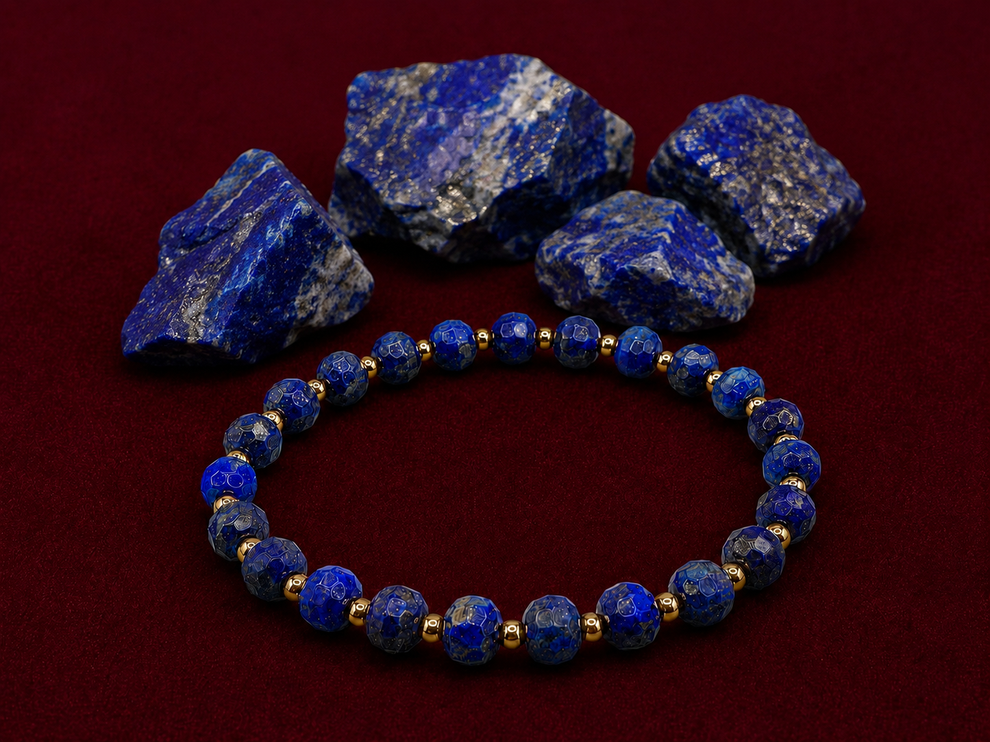 Bacvıa Doğal Taş Sertifikalı 8X6 MM Faset Kesim Lapis Taşı Doğal Taş Bileklik