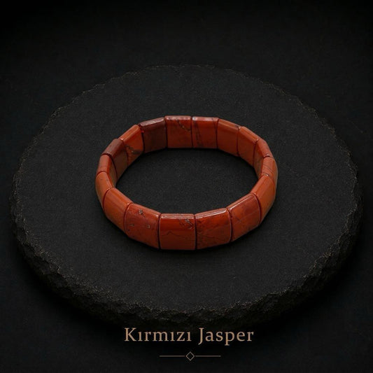 Bacvıa Doğal Taş 15X13 MM Kırmızı Jasper Bileklik