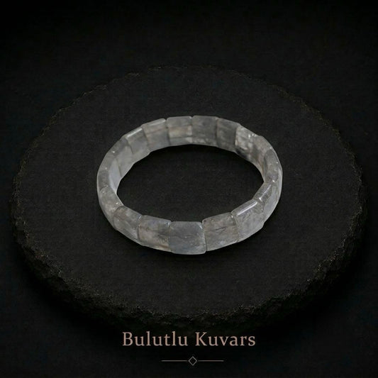 Bacvıa Doğal Taş Bulutlu Kuvars 15X13 MM Bileklik